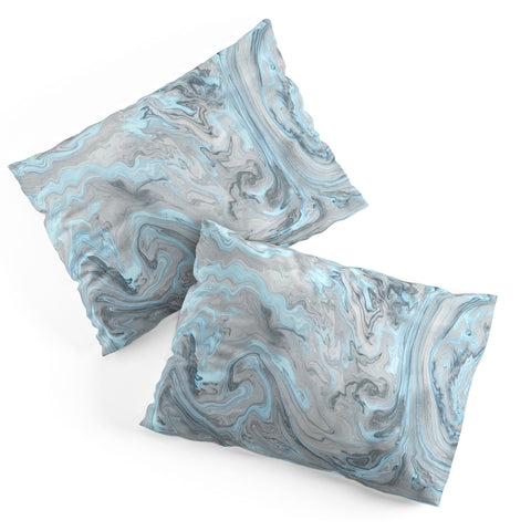 Lisa Argyropoulos Ice Blue and Gray Marble Pillow Shams