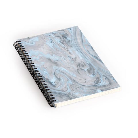 Lisa Argyropoulos Ice Blue and Gray Marble Spiral Notebook