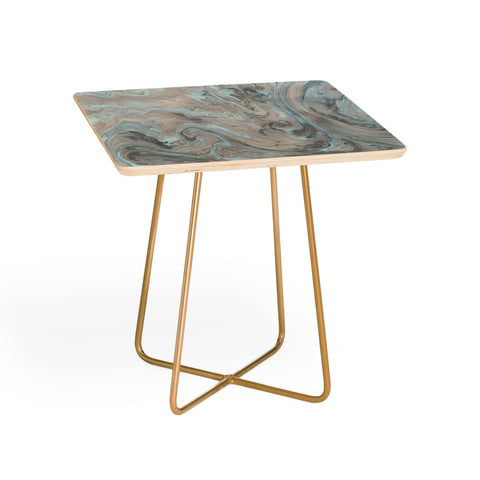 Lisa Argyropoulos Ice Blue and Gray Marble Side Table