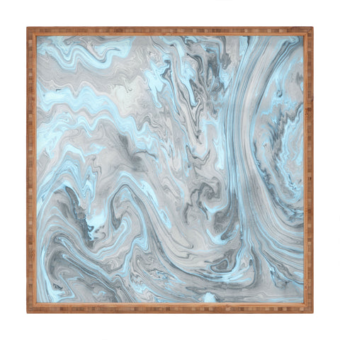 Lisa Argyropoulos Ice Blue and Gray Marble Square Tray