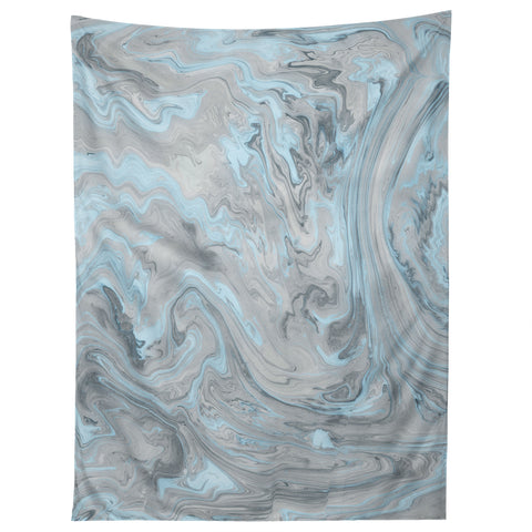 Lisa Argyropoulos Ice Blue and Gray Marble Tapestry