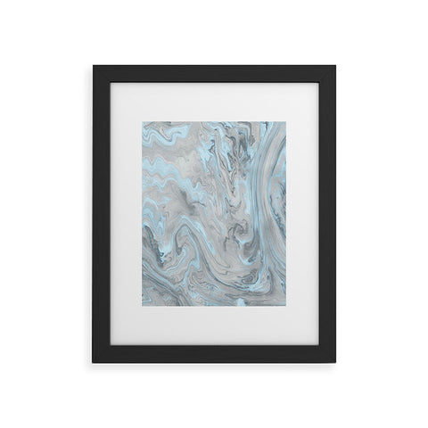 Lisa Argyropoulos Ice Blue and Gray Marble Framed Art Print