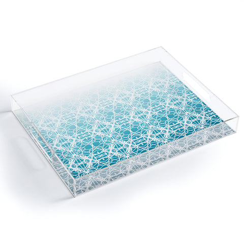 Lisa Argyropoulos Intricate Ombre Blue Acrylic Tray