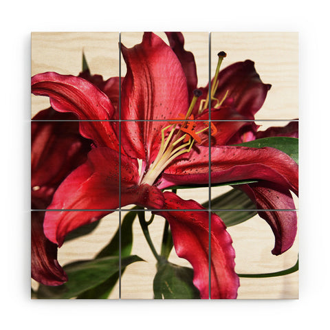 Lisa Argyropoulos Lily De Burgundy Wood Wall Mural