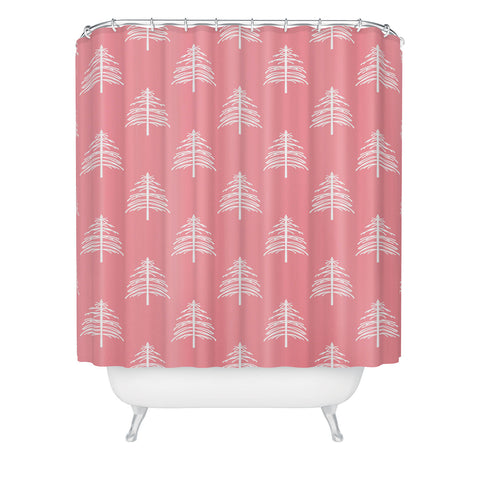 Lisa Argyropoulos Linear Trees Blush Shower Curtain