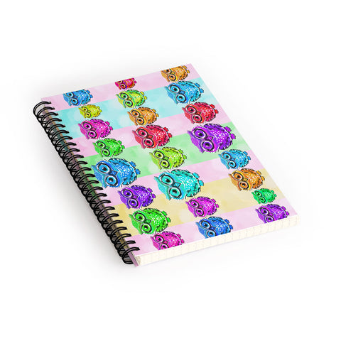 Lisa Argyropoulos Little Hoots Stripes Multicolor Spiral Notebook
