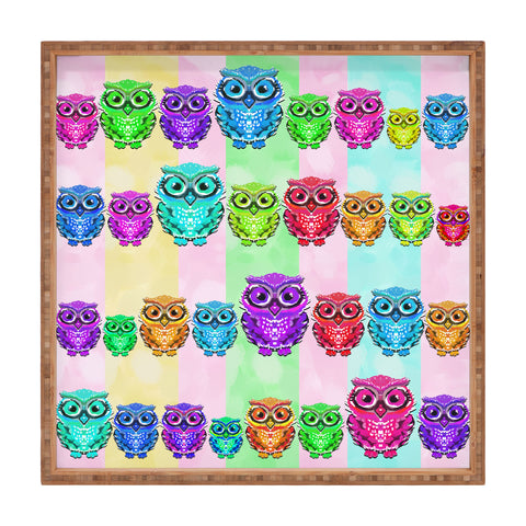 Lisa Argyropoulos Little Hoots Stripes Multicolor Square Tray