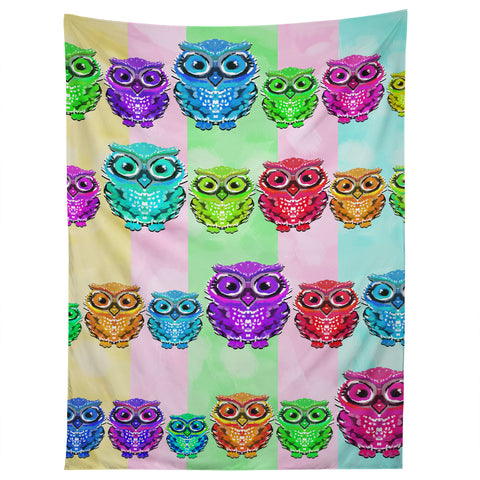 Lisa Argyropoulos Little Hoots Stripes Multicolor Tapestry
