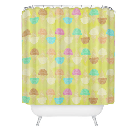 Lisa Argyropoulos Little Scoops Yellow Shower Curtain