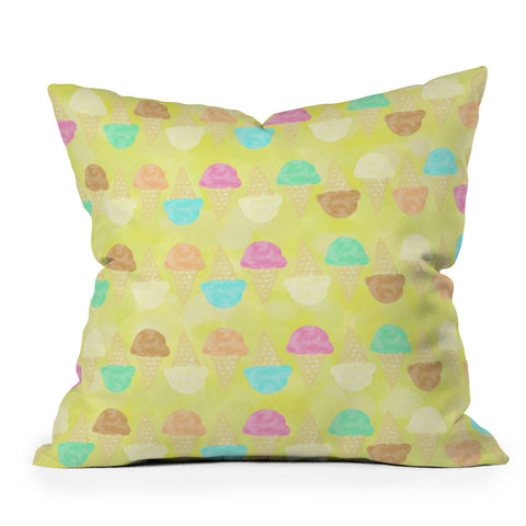 Lisa Argyropoulos Little Scoops Yellow Throw Pillow