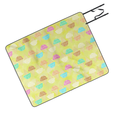 Lisa Argyropoulos Little Scoops Yellow Picnic Blanket