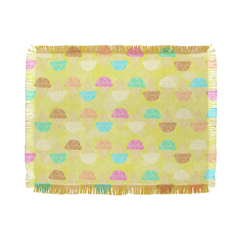Lisa Argyropoulos Little Scoops Yellow Throw Blanket
