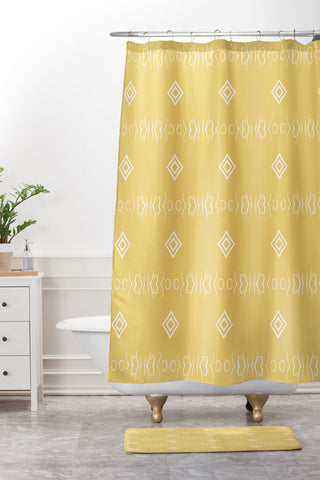 Lisa Argyropoulos Lola Yellow Shower Curtain And Mat