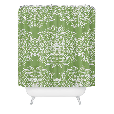 Lisa Argyropoulos Lotus and Green Shower Curtain