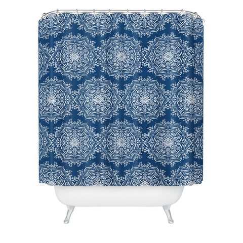 Lisa Argyropoulos Lotus II Blue Shower Curtain