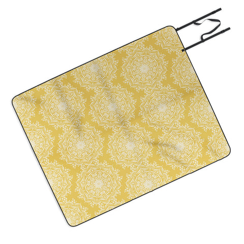 Lisa Argyropoulos Lotus II Golden Picnic Blanket