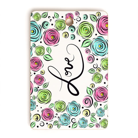 Lisa Argyropoulos Love Blooms Pastel Cutting Board Rectangle