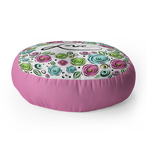 Lisa Argyropoulos Love Blooms Pastel Floor Pillow Round