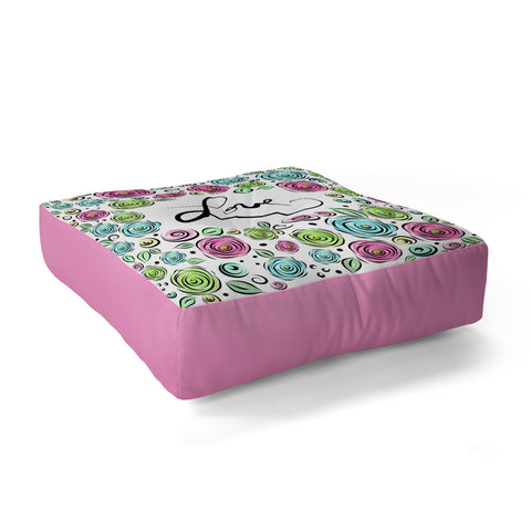 Lisa Argyropoulos Love Blooms Pastel Floor Pillow Square