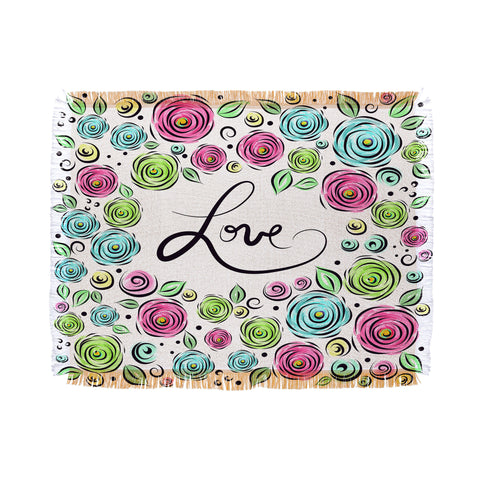Lisa Argyropoulos Love Blooms Pastel Throw Blanket