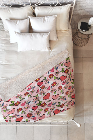 Lisa Argyropoulos Love Flowers And Dots Fleece Throw Blanket