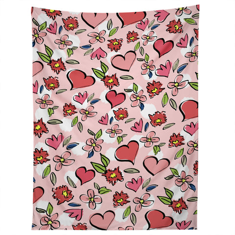 Lisa Argyropoulos Love Flowers And Dots Tapestry