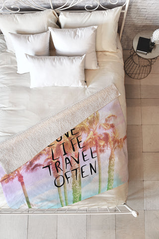 Lisa Argyropoulos Love Life Travel Often Tropical Fleece Throw Blanket