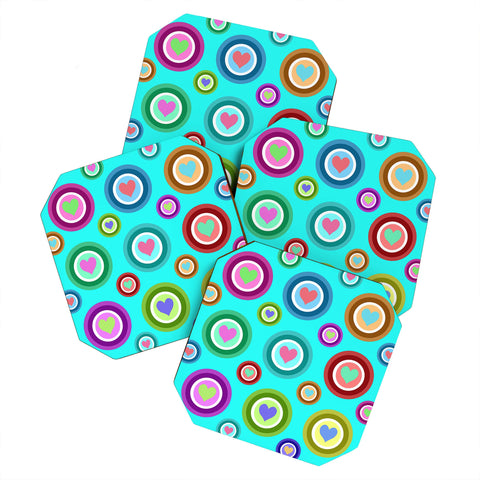 Lisa Argyropoulos Love Love Love Aquamint Coaster Set