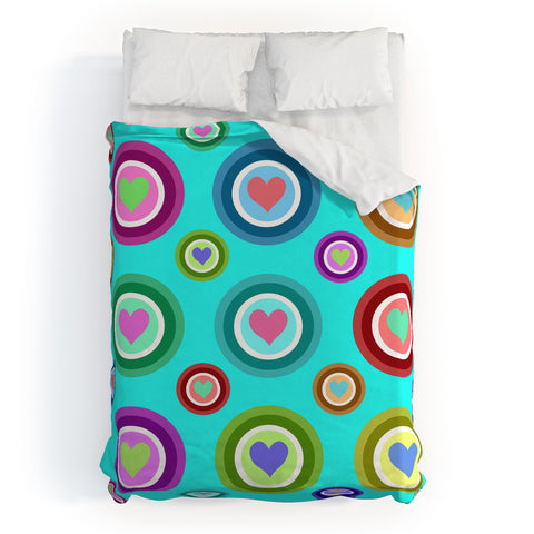 Lisa Argyropoulos Love Love Love Aquamint Duvet Cover