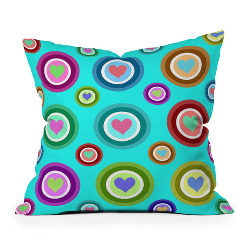 Lisa Argyropoulos Love Love Love Aquamint Throw Pillow