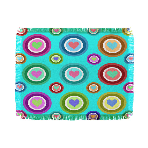 Lisa Argyropoulos Love Love Love Aquamint Throw Blanket