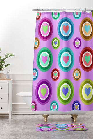 Lisa Argyropoulos Love Love Love Lovely Lavender Shower Curtain And Mat