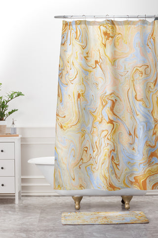 Lisa Argyropoulos Marble Twist IV Shower Curtain And Mat
