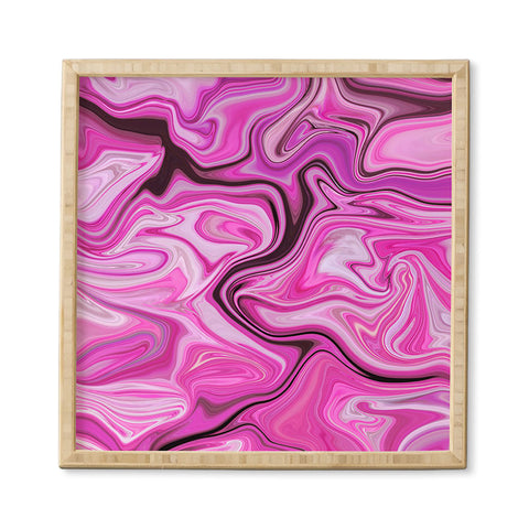 Lisa Argyropoulos Marbled Frenzy Glamour Pink Framed Wall Art