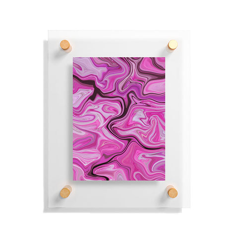 Lisa Argyropoulos Marbled Frenzy Glamour Pink Floating Acrylic Print