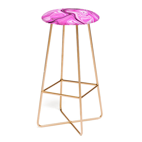 Lisa Argyropoulos Marbled Frenzy Glamour Pink Bar Stool