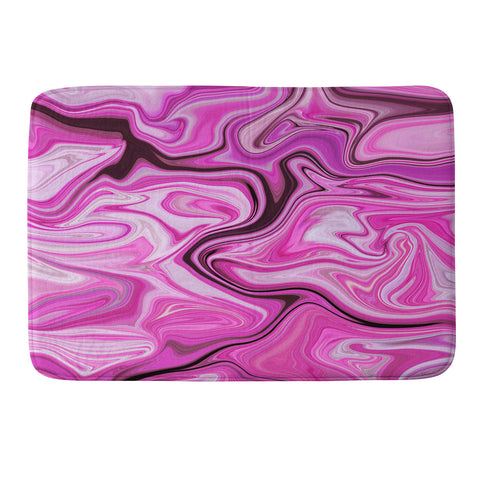 Lisa Argyropoulos Marbled Frenzy Glamour Pink Memory Foam Bath Mat