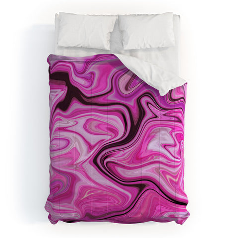 Lisa Argyropoulos Marbled Frenzy Glamour Pink Comforter