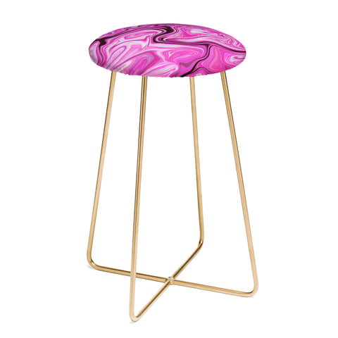 Lisa Argyropoulos Marbled Frenzy Glamour Pink Counter Stool