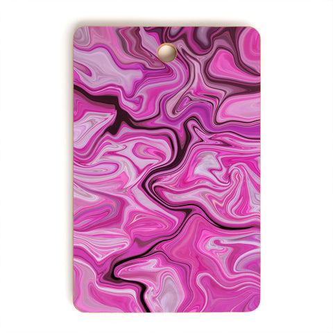 Lisa Argyropoulos Marbled Frenzy Glamour Pink Cutting Board Rectangle
