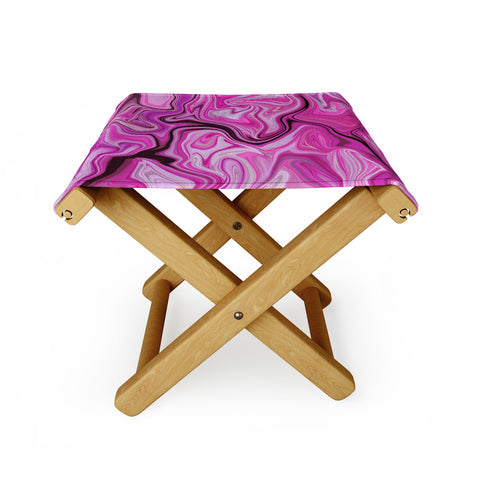 Lisa Argyropoulos Marbled Frenzy Glamour Pink Folding Stool
