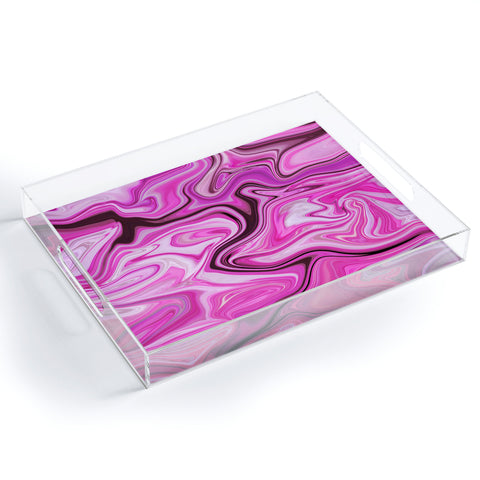 Lisa Argyropoulos Marbled Frenzy Glamour Pink Acrylic Tray