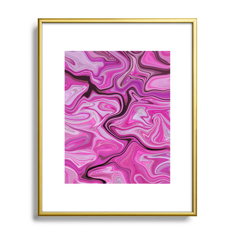 Lisa Argyropoulos Marbled Frenzy Glamour Pink Metal Framed Art Print