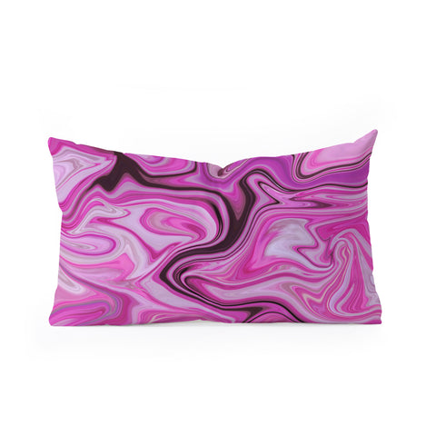 Lisa Argyropoulos Marbled Frenzy Glamour Pink Oblong Throw Pillow