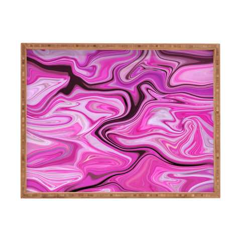 Lisa Argyropoulos Marbled Frenzy Glamour Pink Rectangular Tray