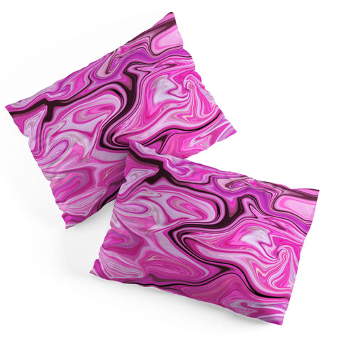 Lisa Argyropoulos Marbled Frenzy Glamour Pink Pillow Shams