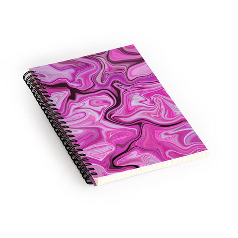 Lisa Argyropoulos Marbled Frenzy Glamour Pink Spiral Notebook