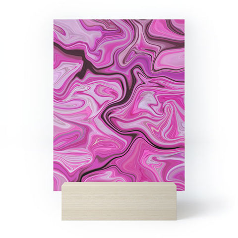 Lisa Argyropoulos Marbled Frenzy Glamour Pink Mini Art Print