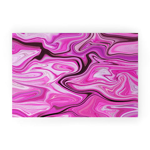 Lisa Argyropoulos Marbled Frenzy Glamour Pink Welcome Mat