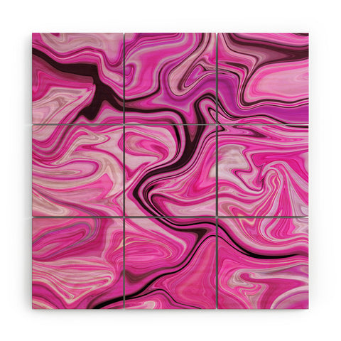 Lisa Argyropoulos Marbled Frenzy Glamour Pink Wood Wall Mural